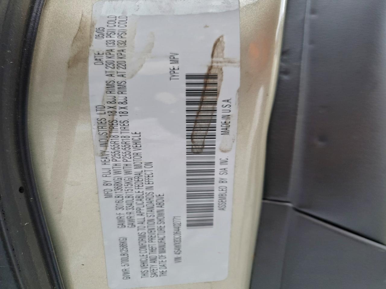 Subaru Tribeca 3.0 H6 Image 11